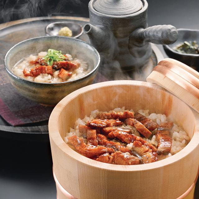 うなぎ割烹「一愼、」一愼ひつまぶし 鰻きざみ45g×3袋、吸い地(ダシ)120g×3袋、山椒付たれ10ml×3袋、おろしわさび×3袋、きざみのり×3袋 【送料無料】