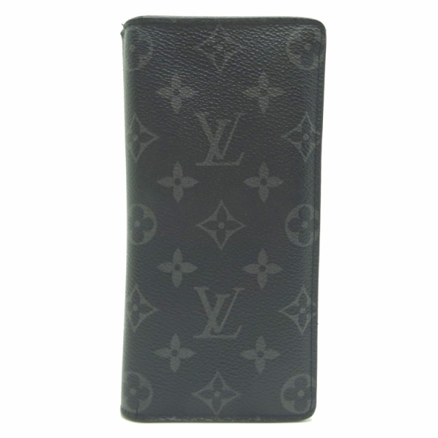 ［飯能本店］LOUIS VUITTON LV ルイ・ヴィトン ポルトフォイユブラザ M61697 長財布 モノグラムエクリプス ノワール ブラック DH78418