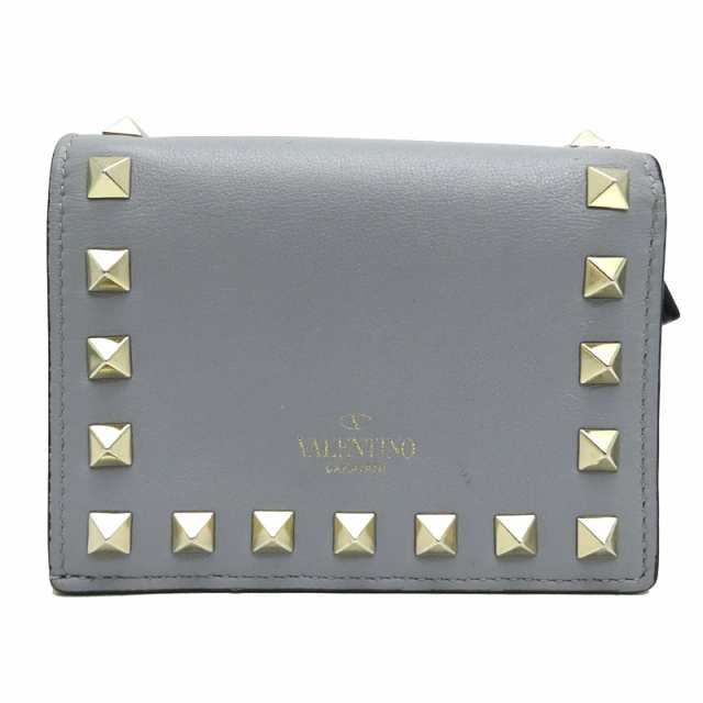 ［飯能本店］Valentino Garavani ヴァレンティノ・ガラヴァーニ ロックスタッズ コンパクトウォレットL 二つ折り財布 DH81323