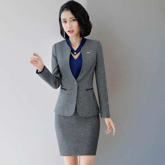 スカートスーツ セットアップ 上下セット レディース スーツ セット ビジネススーツ リクルートスーツ フォーマル オールシーズンの通販は