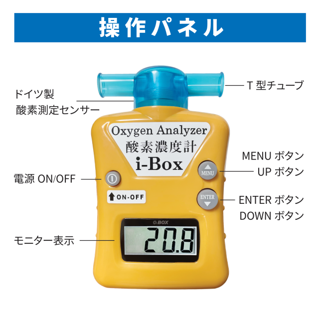 酸素濃度計 i-Box 室内 空気中 酸素濃度測定器 オキシメーター ペット用 酸素室 酸素ケージ/ハウス内 部屋 酸欠 高精度 コンパクト 測定範囲 0~100％_3