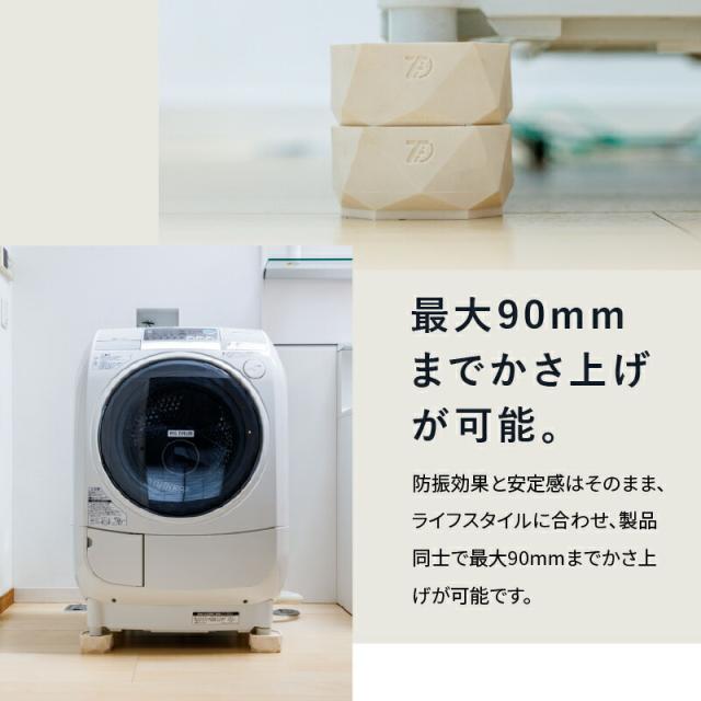 洗濯機かさ上げ台 防振・防音ゴムマット TFi-9045 ドラム式/縦型対応