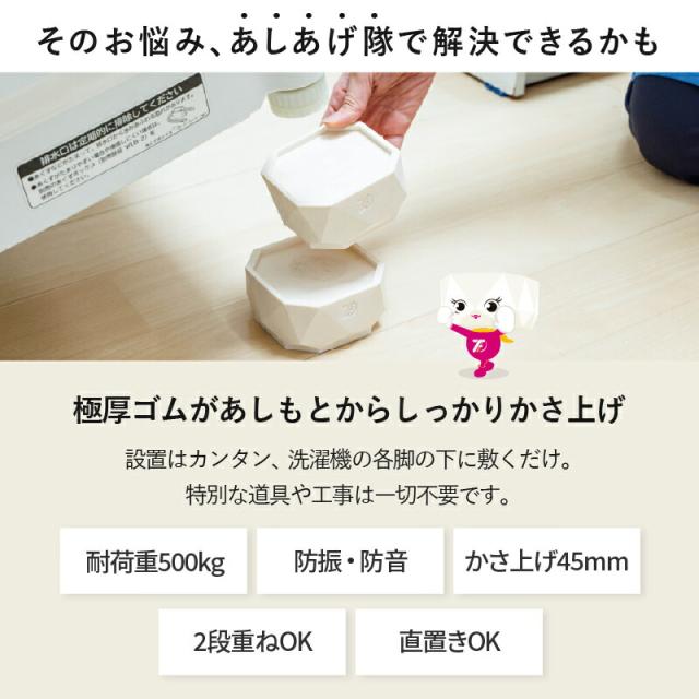 洗濯機かさ上げ台 防振・防音ゴムマット TFi-9045 ドラム式/縦型対応