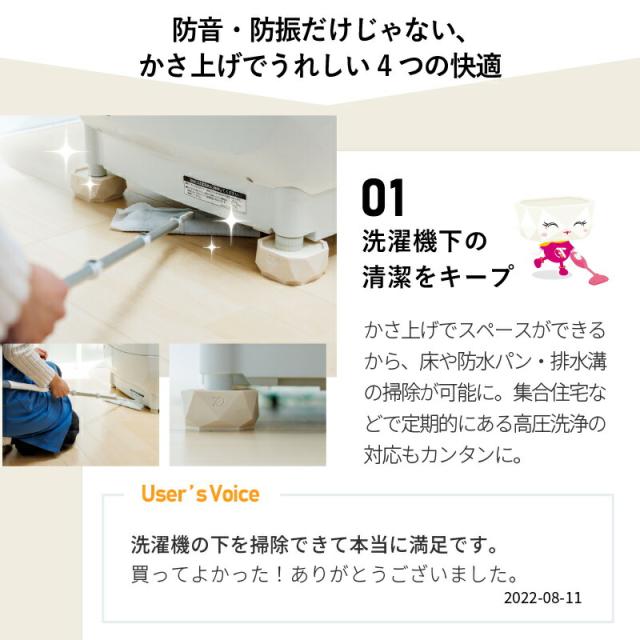 洗濯機かさ上げ台 防振・防音ゴムマット TFi-9045 ドラム式/縦型対応
