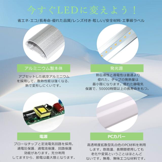【200本セット】 G13口金 LED蛍光灯 40W形 直管 グロー式 工事不要 両側給電 電球色 白色 昼白色 昼光色 LED直管蛍光灯 FHF32 FLR40 FL40 LED蛍光管 120cm 消費電力18W 高輝度3600lm T8管径 LED蛍光灯器具 直管LEDランプ 蛍光灯 40W型 LED照明器具 防虫 防塵 PSE認証 1年保証_2