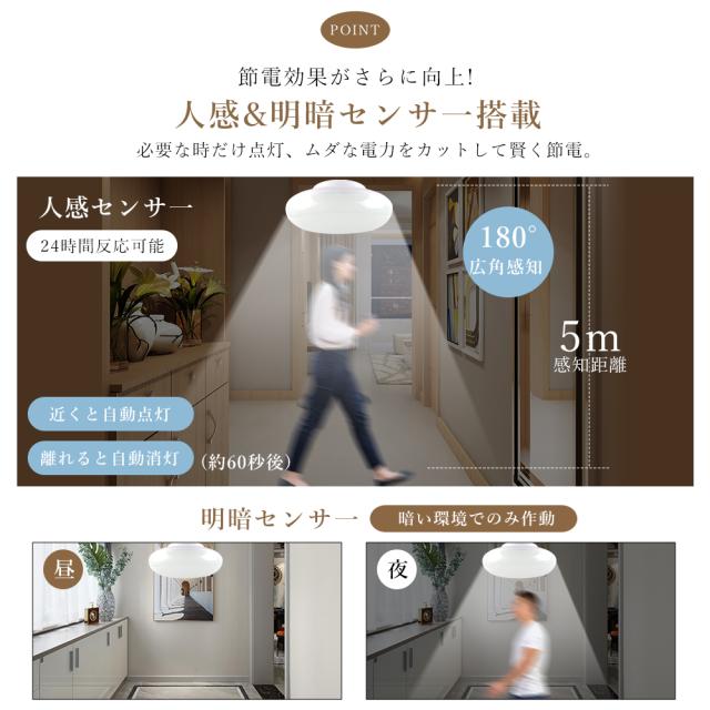 【30個セット】 LED シーリングライト 人感センサー 小型 照明器具 シーリングライト 4畳 4.5畳 6畳 消費電力10W 2000LM 人感センサー 室内 LED シーリングライト トイレ 小型シーリングライト LEDシーリングライト 電球色 白色 昼白色 昼光色_2