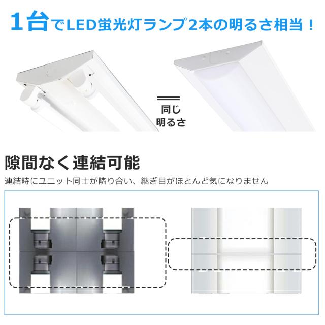 【10台セット】LEDベースライト 逆富士型 器具一体型 40W型 2灯相当 天井照明 LED蛍光灯 逆富士 基本照明 器具一体型 40W形 LED蛍光灯器具 逆富士型 LEDベースライト 40W形 消費電力50W LED蛍光灯 高輝度 10000LM 長さ1250MM 天井直付型 直管蛍光灯 色選択 天井照明 施設用_4