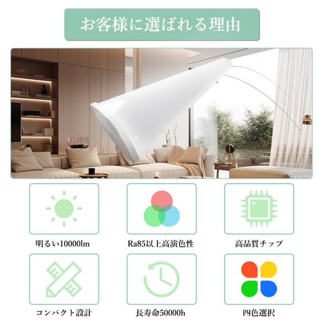 【6本セット】LED蛍光灯 40W形 120cm 消費電力50w 10000LM 高輝度 器具一体型 ledベースライト 逆富士型 4色 昼光色 昼白色 電球色 白色 セット 蛍光灯 40形 直管蛍光灯 蛍光灯照明器具 和室 天井照明 おしゃれ リビング 省エネ 照明 ライト 送料無料 1年保証 幅12cm_1
