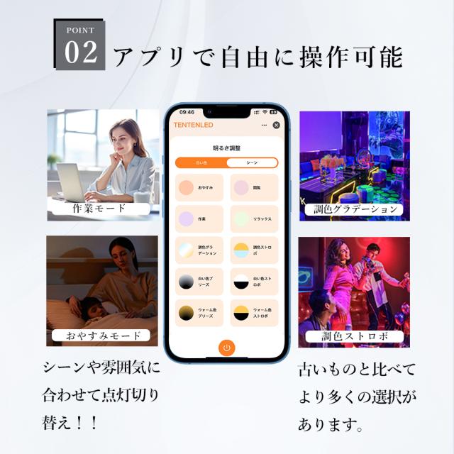 【20台セット】LED蛍光灯 40W型 2灯相当 調光調色 50w 10000lm 125cm 逆富士 ledベースライト リモコン付き 器具一体型 一体型照明 天井直付型 直管蛍光灯 照明 おしやれ 天井 led 照明器具 リビング 和室 省エネ 高輝度 節電 明るい スマート照明 タイマー付き 常夜灯_3