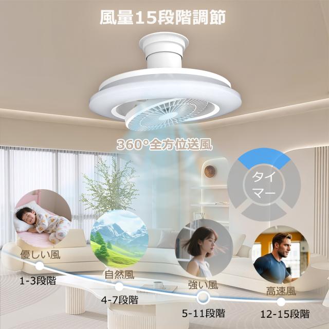 360°快適送風 省エネ 冷暖室に適用 】LED シーリングファン