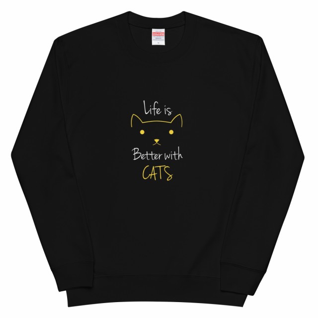 Better with Cats 猫 トレーナー 猫tシャツ 猫グッズ  猫柄 服 ねこ柄 シャツ  猫好き かわいい おもしろ  ねこ 猫 メンズ レディース ペアルックの通販はパーカー