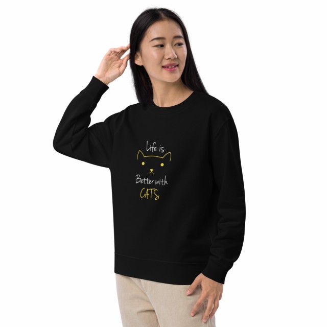 Better with Cats 猫 トレーナー 猫tシャツ 猫グッズ  猫柄 服 ねこ柄 シャツ  猫好き かわいい おもしろ  ねこ 猫 メンズ レディース ペアルックの通販は