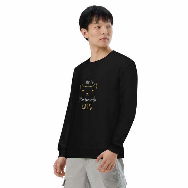 Better with Cats 猫 トレーナー 猫tシャツ 猫グッズ  猫柄 服 ねこ柄 シャツ  猫好き かわいい おもしろ  ねこ 猫 メンズ レディース ペアルックの通販は