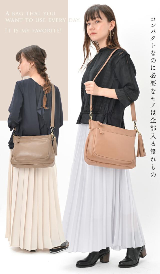 【上質 本革】【店長愛用】 山羊革 で軽い！本革 ショルダーバッグ 【アリエル・プラス・ゴート】レディース バッグ 斜めがけ 旅行 通勤 ハンドバッグ フォーマル セレモニー 入学式 柔らかい 誕生日 プレゼント ギフト 2way 妻 レザー 軽量 革 30代 40代 50代 60代 大人_4