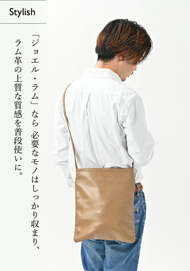 【大人の男の極上 サコッシュ 】 メンズ 【ジョエル・ラム】 本革 ラム革 ショルダーバッグ 斜めがけ スマホポーチ 通勤 40代 50代 60代 男性 夫 プレゼント ギフト バッグ 柔らかい バック 軽量 軽い 旅行 レザー 革 ボディバッグ 黒 カバン_5