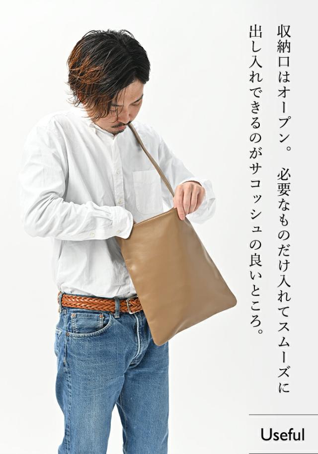 【大人の男の極上 サコッシュ 】 メンズ 【ジョエル・ラム】 本革 ラム革 ショルダーバッグ 斜めがけ スマホポーチ 通勤 40代 50代 60代 男性 夫 プレゼント ギフト バッグ 柔らかい バック 軽量 軽い 旅行 レザー 革 ボディバッグ 黒 カバン_6