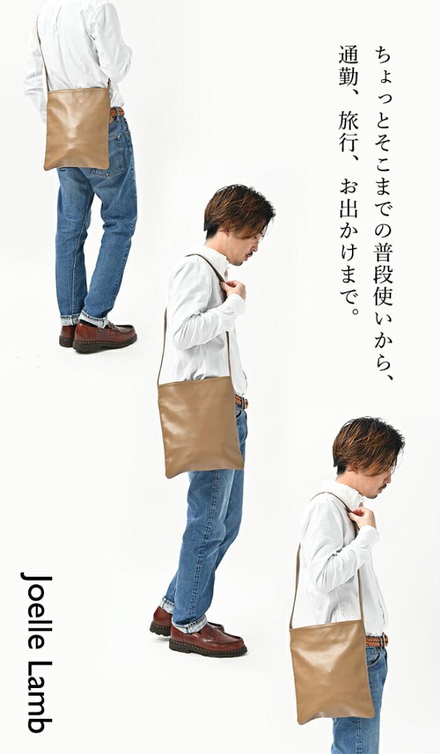 【大人の男の極上 サコッシュ 】 メンズ 【ジョエル・ラム】 本革 ラム革 ショルダーバッグ 斜めがけ スマホポーチ 通勤 40代 50代 60代 男性 夫 プレゼント ギフト バッグ 柔らかい バック 軽量 軽い 旅行 レザー 革 ボディバッグ 黒 カバン_10
