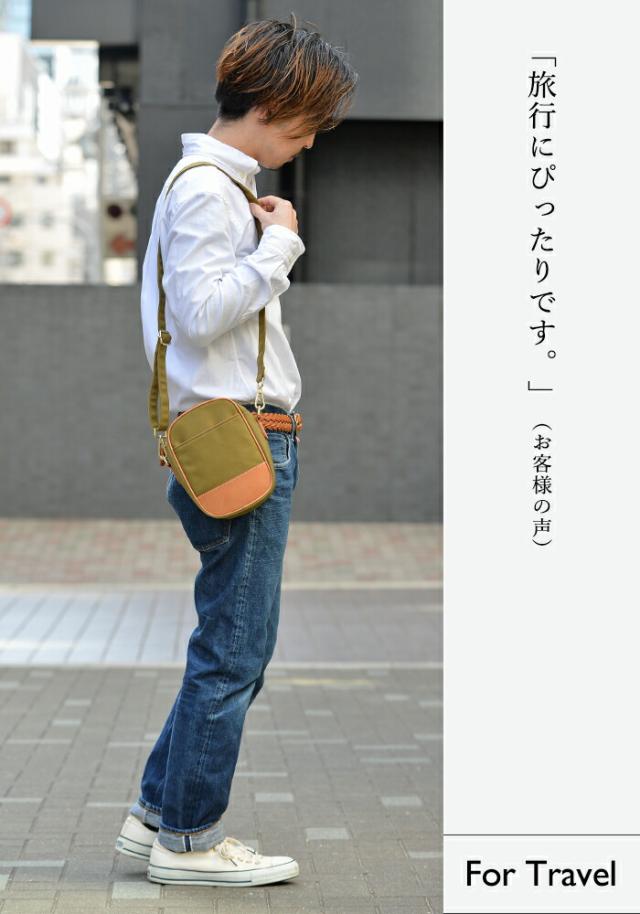 高級ナイロン × ヌメ革 ショルダーバッグ 【ヴェラ】 スマホショルダー スマホ ポーチ メンズ 斜めがけ 小さめ 小さい 軽い 本革 レザー 国内旅行 ミニバッグ サブバッグ ショルダー 軽量 バッグ 旅行バッグ 男性 30代 40代 50代 ギフト プレゼント_5