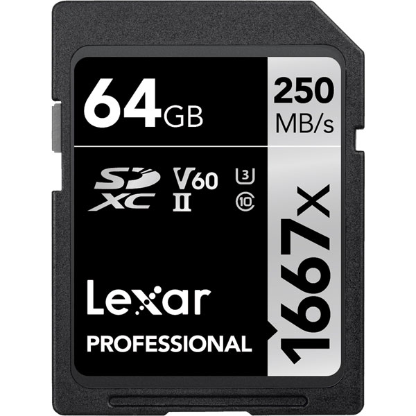 レキサー Lexar Professional 1667x SDXC UHS-IIカード 64GB　LSD64GCBJP1667【ネコポス便配送制限1点まで】