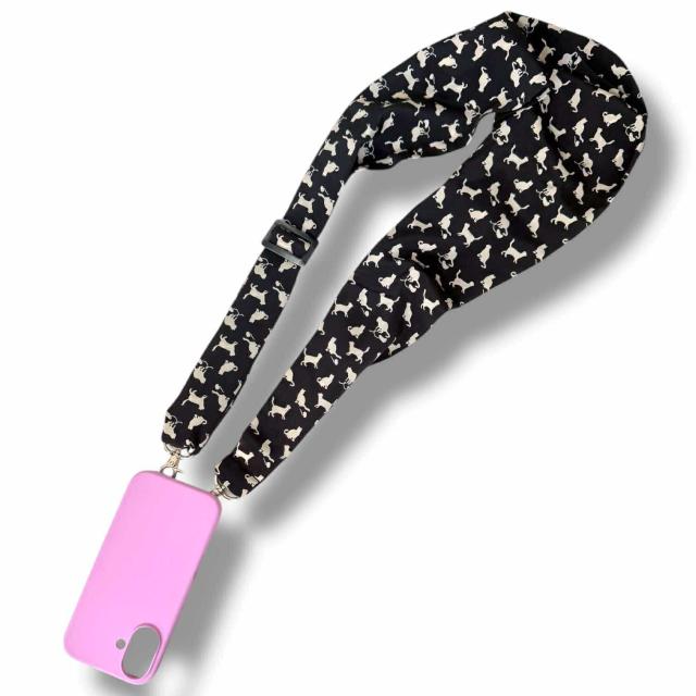 スカーフストラップ サクラスリング Sakura Sling スマホショルダー おしゃれ かわいい 猫 ネコ 3Way構造 長さ調整可 ファスナーポケット付 洗濯可 SKF-309【送料無料】【宅配便】