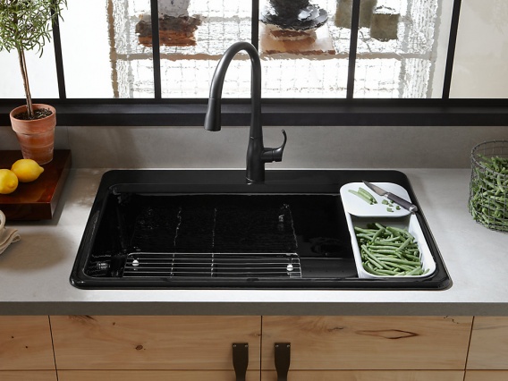 【送料無料】キッチン混合水栓 Simplice シンプライス K-596T-ZZ-BL マットブラック KOHLER コーラー 【正規輸入品】_1