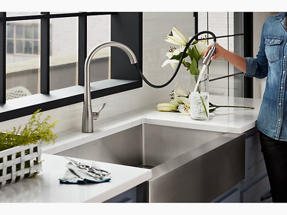 【送料無料】キッチン混合水栓 Simplice シンプライス K-596T-ZZ-BL マットブラック KOHLER コーラー 【正規輸入品】_2