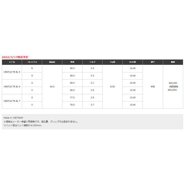キャロウェイ　Callaway スリーブ装着シャフト　ELYTE Ai SMOKE PARADYM ROGUE ST MAX EPIC SPEED ベンタス ティーアールブルー　フジクラ　Fujikura VENTUS TR BLUE_1
