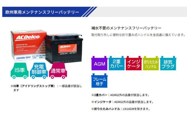 ACデルコ LN1AGM プレミアム EN バッテリー　欧州車一部米国車兼用　 AC Delco_1
