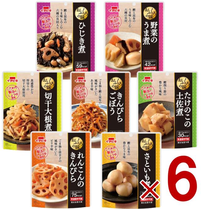 イチビキ おふくろの味 7種 アソート セット 常温保存 惣菜 おかず 野菜 根菜 煮物 和食 ご飯のお供 備蓄 各6個