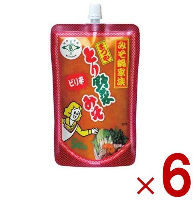 まつや ピリ辛 とり野菜みそ とり野菜味噌 とり野菜 味噌 とりやさいみそ 鍋の素 鍋スープ 500g 6個