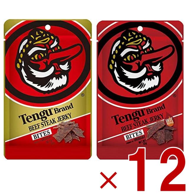 テング ビーフジャーキー バイツ レギュラー ホット 30g おつまみ 天狗 送料無料 ビール プロテイン キャンプ お土産 日本酒 お酒 各12個の通販は 6,724円