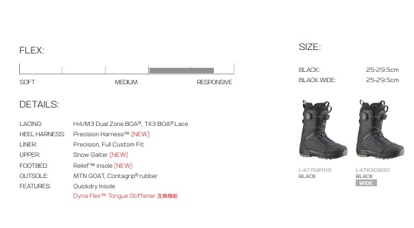 新品未使用 25-26 SALOMON  BOOTS ECHO DUAL BOA BLACK/BLACK/DEEP LICHEN GREEN 25.5cm  即日発送 土日祝発送OK