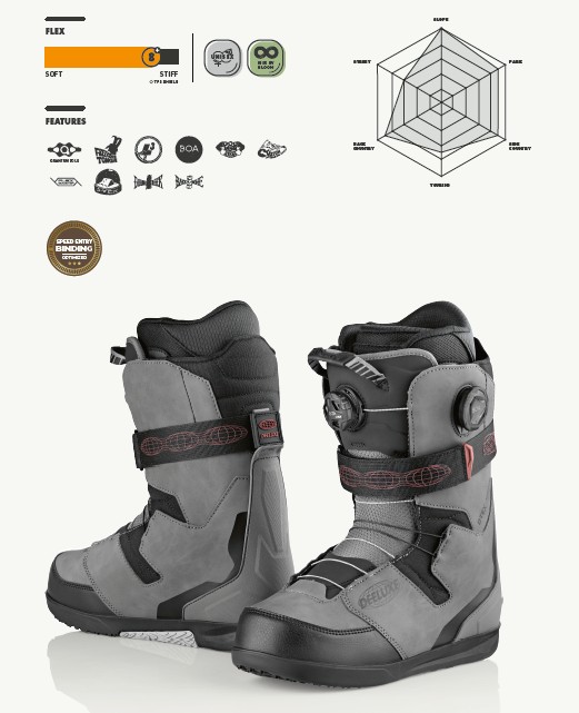 新品未使用 25-26 DEELUXE BOOTS DEEMON PRO S4 MERCURY GREY 25.5cm  即日発送 土日祝発送OK