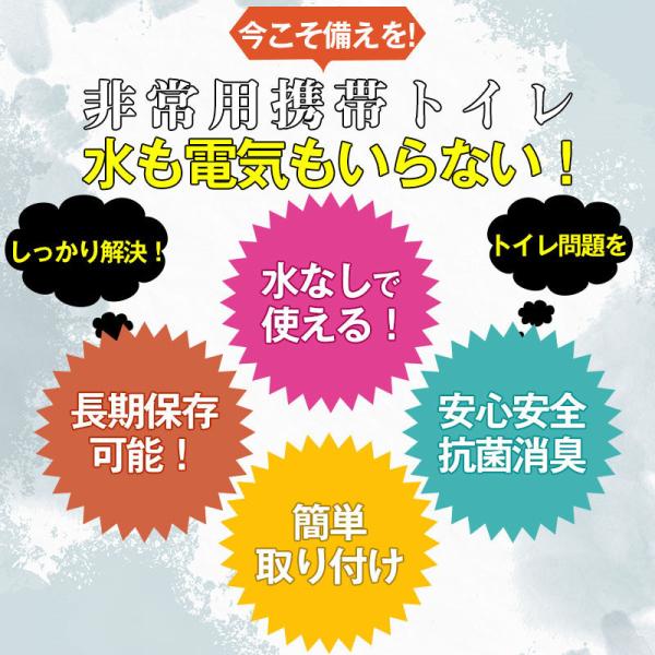 簡易トイレ 非常用トイレ テント 簡易トイレセット ポータブルトイレ プライバシーテント 折りたたみ 簡易 凝固剤 60回分 災害用トイレ 防災 非常用 キャンプ_3