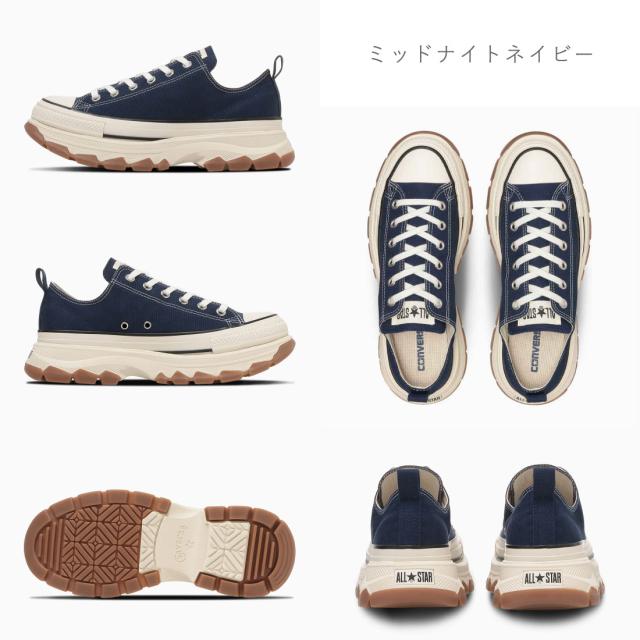 コンバース CONVERSE レディース スニーカー オールスター トレックウエーブ OX 厚底 ローカット シンプル ネイビー カジュアル_3