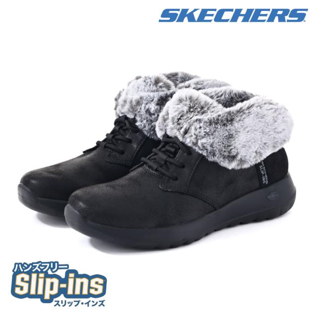 スケッチャーズ スリップインズ レディース ブーツ スニーカー SKECHERS オンザゴー ジョイ コージー チャーム 144803 ハンズフリー ハンズフリーブーツ スニーカーブーツ ショートブーツ フェイクファー スリッポン 立ったまま履ける_3