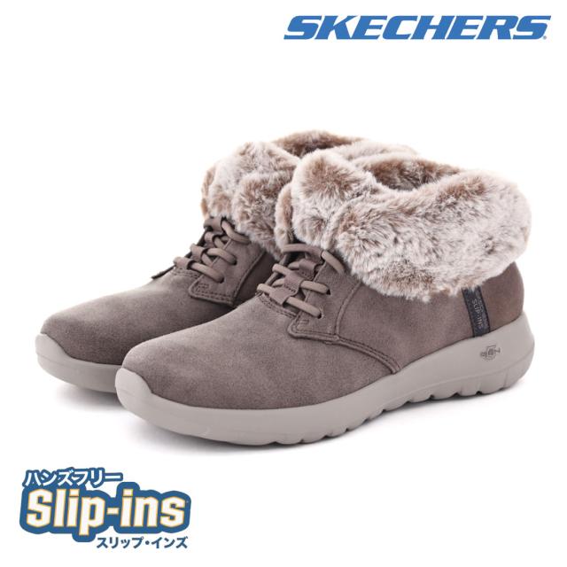 スケッチャーズ スリップインズ レディース ブーツ スニーカー SKECHERS オンザゴー ジョイ コージー チャーム 144803 ハンズフリー ハンズフリーブーツ スニーカーブーツ ショートブーツ フェイクファー スリッポン 立ったまま履ける_4