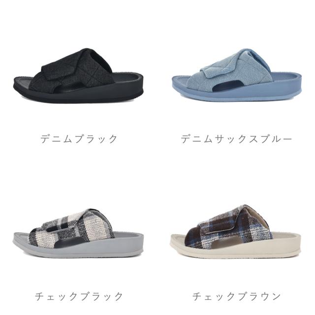 シダス SIDAS メンズ レディース スリッパ リカバリールームシューズ ウチッパ UTIPPA タオル ルームシューズ 血行促進 疲労軽減 冷え性 むくみ 腰痛 足の痛み ベルクロ チェック_2