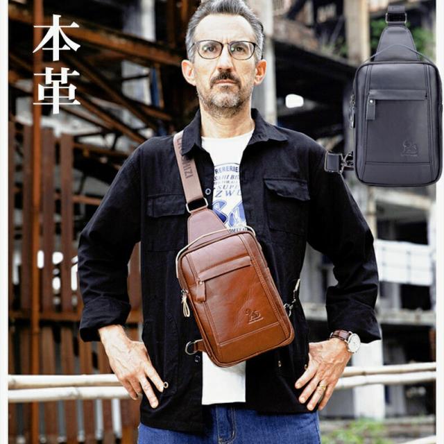 本革ボディバッグ 大容量 ボディバッグ 本革 メンズ 厚手牛革 オイルレザー アウトドア 旅行 レジャー 本革鞄 牛革 男女兼用 旅行 オシャレ iPadmini対応 ワンショルダーバッグ  送料無料 プレゼント 父の日の通販は 9,800円