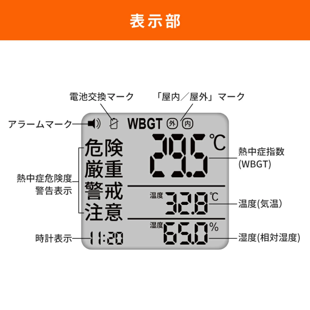 10個【適格請求書発行可能】JIS規格適合 黒球式熱中症計 WBGT 暑さ指数