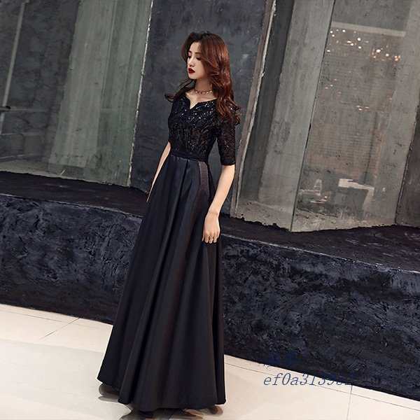 ロングドレス 演奏会 ロングドレス 他と被らない 袖付き ロングドレス ドレス ピアノ パーティードレス 大人 演奏会用ドレス 発表会の通販は