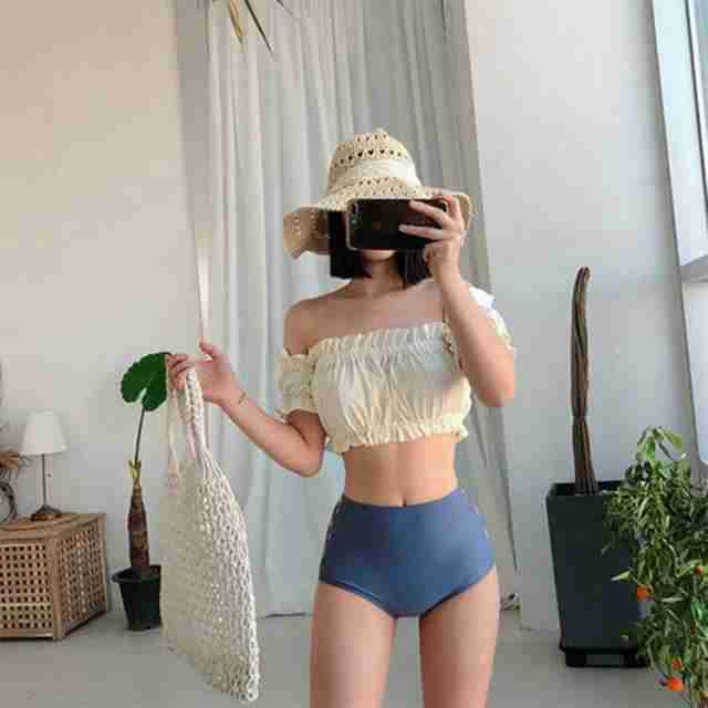 水着 体系カバー水着 ワンピース フリル 谷間魅せ 盛れる かわいい 大人可愛い きれいめ セクシー sexy シンプル カジュアル ナチュラルの通販は 5,580円