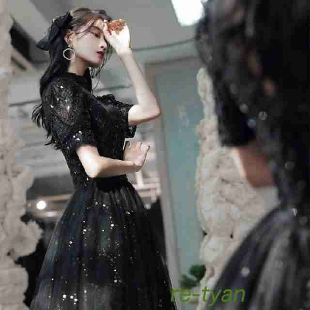 Patypeety] ドレス 大人 キラキラ ピアノ 発表会 ロングドレス ミモレ