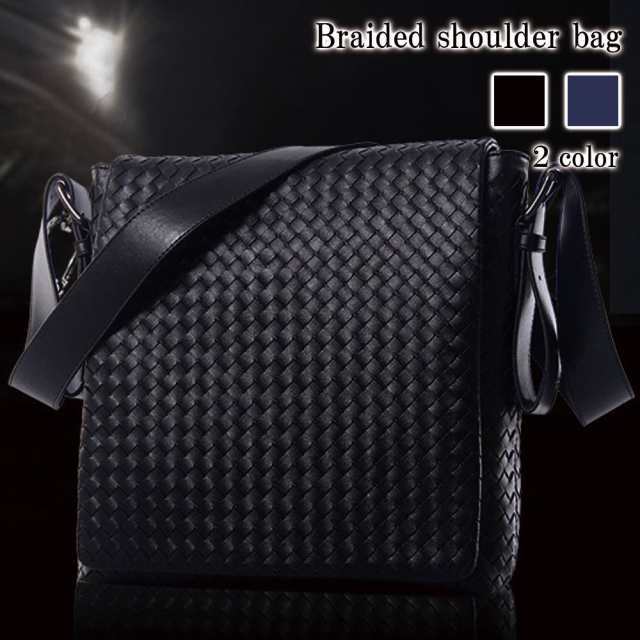 ショルダーバッグ メンズ 編み込みショルダーバッグ 冬 軽量 A4 春 大人 小さめ 本革 ボディバッグ 斜めがけ ナイロン かっこいいの通販は