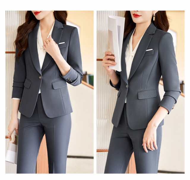 スーツセット レディース ビジネススーツ パンツセット 事務服 2点セット 着痩せ フォーマル オフィス 春春夏新作 大人かわいいの通販は スーツセット レディース ビジネススーツ パンツセット 事務服 2点セット 着痩せ フォーマル オフィス 春春夏新作 大人かわいいの通販は