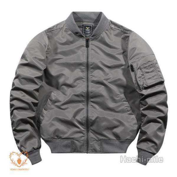 ミリタリージャケット メンズ MA1 スタジャン ジャケット アウター 春 秋 冬 無地 ポケット カッコイイ おしゃれの通販は