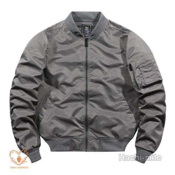 ミリタリージャケット メンズ MA1 スタジャン ジャケット アウター 春 秋 冬 無地 ポケット カッコイイ おしゃれの通販は