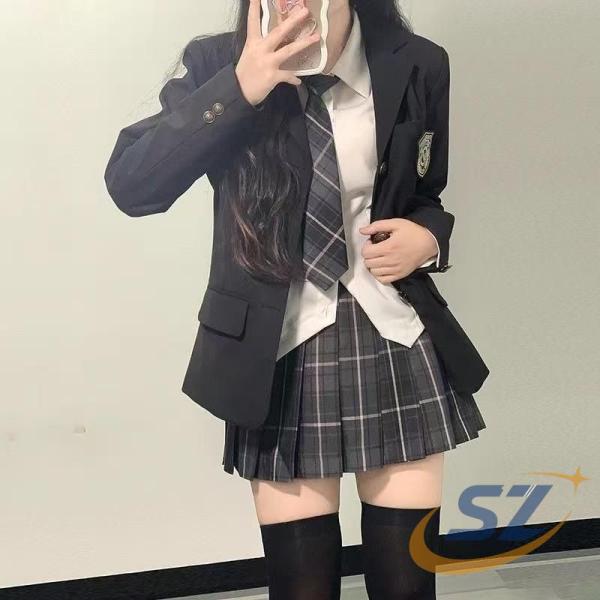 スーツ制服 高校生 女の子 女子 入学式 4点セット 卒業式 ジャケット スカート シャツ シェンヘン ネクタイレギュラーブレザー 衣装 プリーツ 女装 服 ドレス