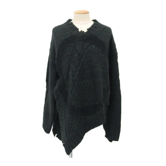 メゾンマルジェラ アシンメトリー ダメージ ニット S62GP0077 メンズ グリーン Maison Margiela 中古 【アパレル・小物】の通販は