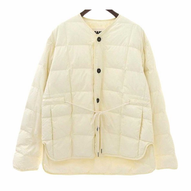 JIL SANDER + ノーカラー ダウンジャケット レディース アイボリー 中古 【アパレル・小物】